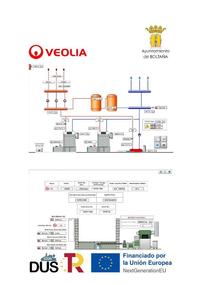 Imagen Visualización Pantalla Caldera de Biomasa